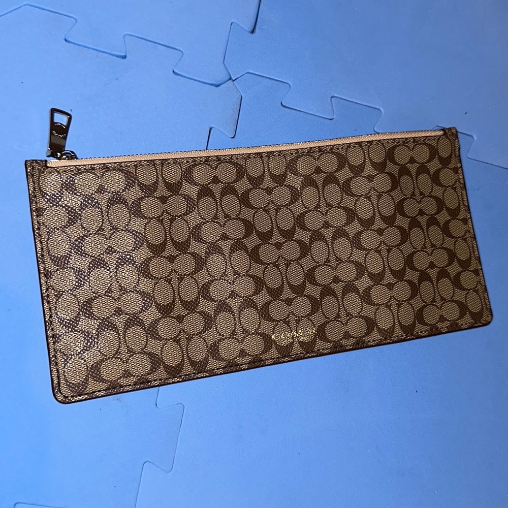 Coach Tan and Brown Signature Wallet
